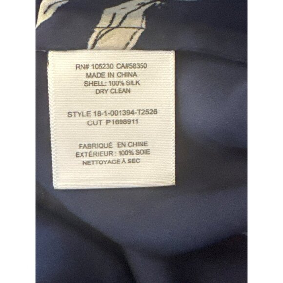 Joie Womens Adorlee Small Floral Silk Cold Shoulder Blouse Navy Blue Top NWT - Picture 6 of 6